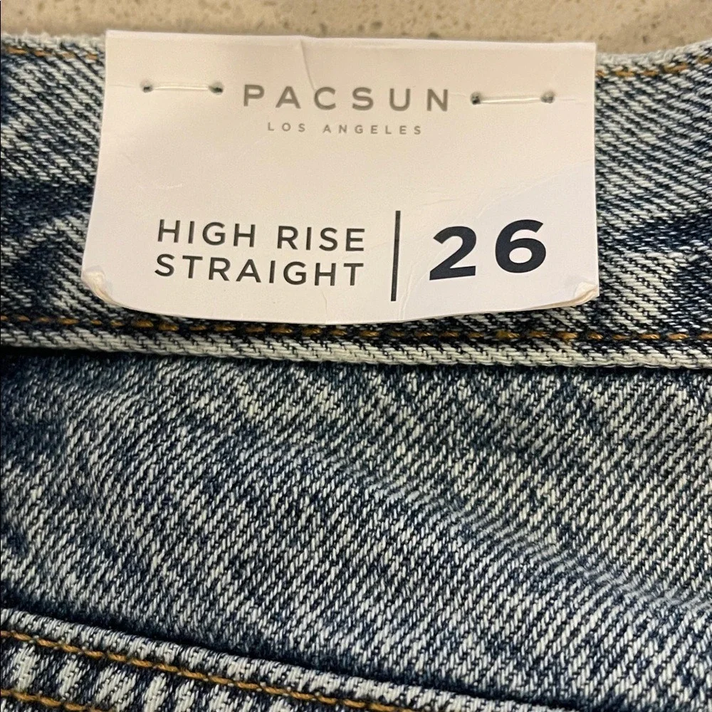 PacSun High Rise‎ Straight Distressed Jeans 26 NWT